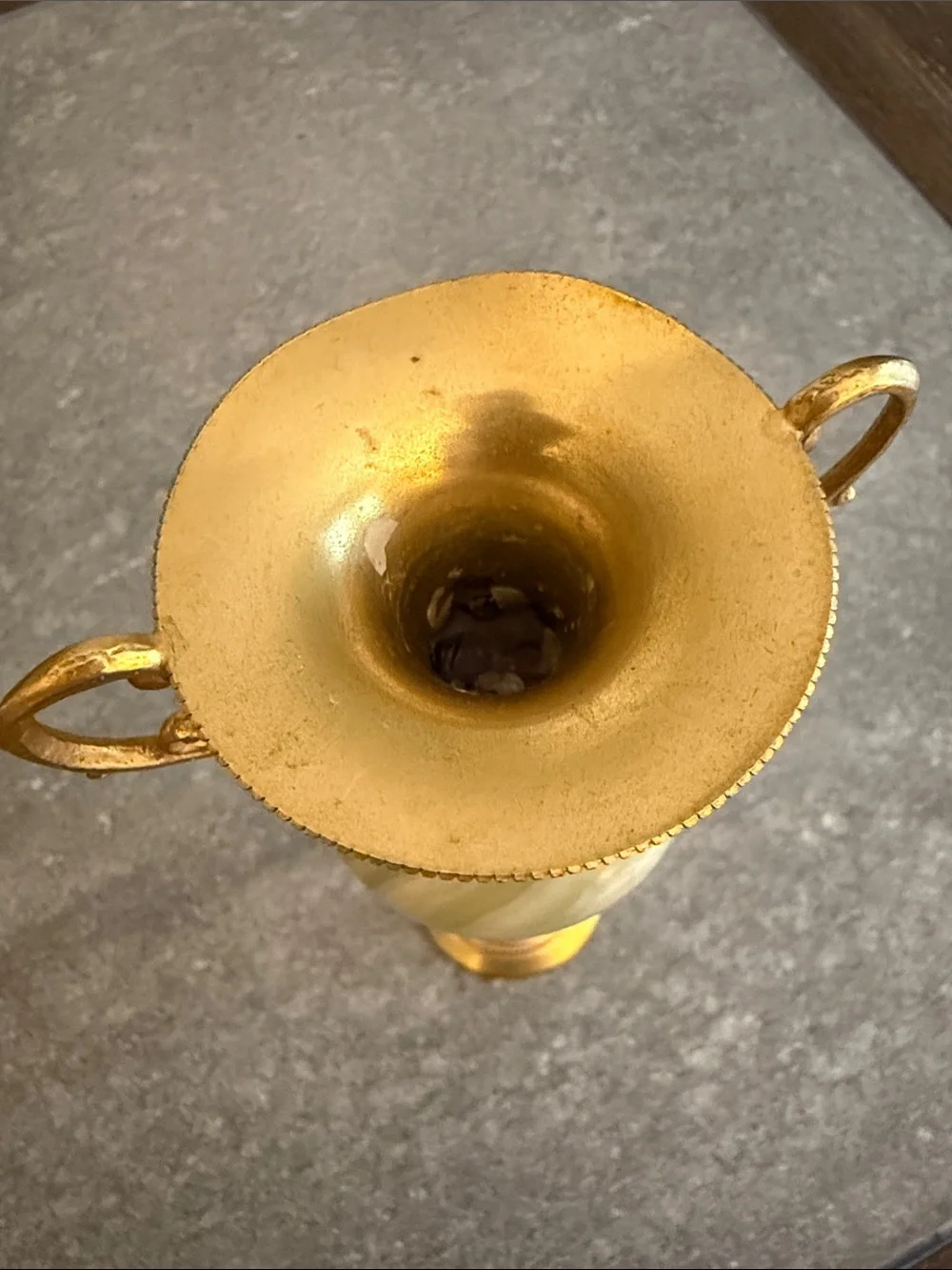 Vintage Onyx Mounted Amphora Style candlestick